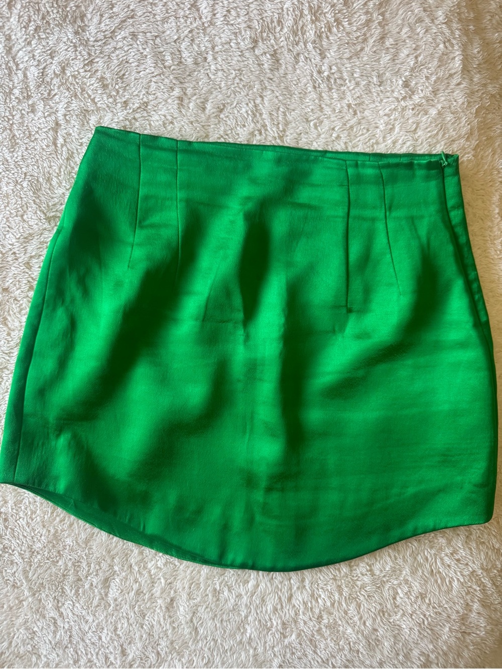 Zara Bright Green Women’s Satin Mini Skirt
